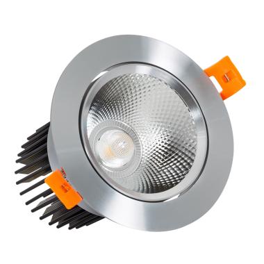 Faretto Downlight LED 15W Circolare COB CRI90 Foro Ø 90 mm Argento