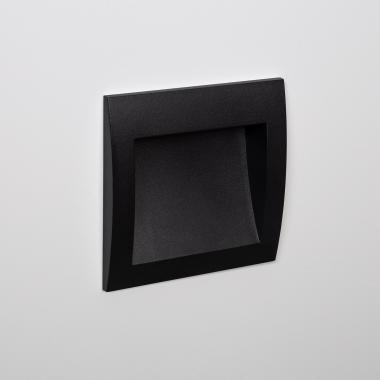 Balise LED Extérieure 4W Encastrable au Mur Carrée Natt Noire