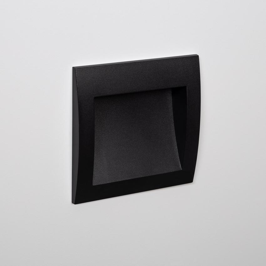 Product of 4W Natt Outdoor Square Recessed Black LED Wall Light