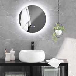 Koupelnové Zrcadlo s LED Světlem a Ochranou proti Zamlžení Ø45 cm Volpe