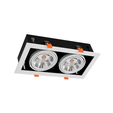 LED-Downlight Strahler 24W Schwenkbar Kardan Eckig AR111 Ausschnitt 325x165 mm