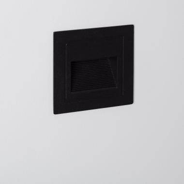 Balise LED Extérieure 3W Encastrable au Mur Carée Wabi Noire