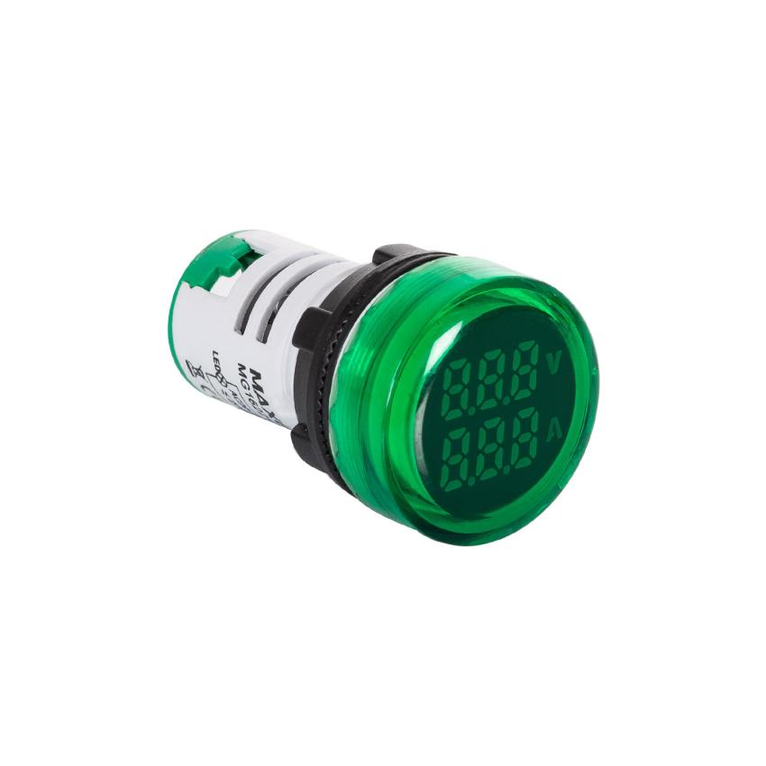 Produkt od Světelná Kontrolka MAXGE s Voltmetrem 20-500V a Ampérmetrem Ø22mm