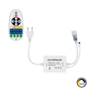 Product Controller Striscia LED CCT 220V AC 220 LED/m IP67 Larghezza 15mm Taglio ad ogni 100 cm con Telecomando IR 23 Pulsanti
