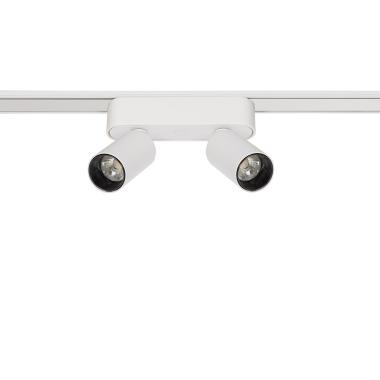 Spot LED Double 10W CRI90 (UGR16) Blanc pour Rail Magnétique Monophasé Super Slim 25mm 48V