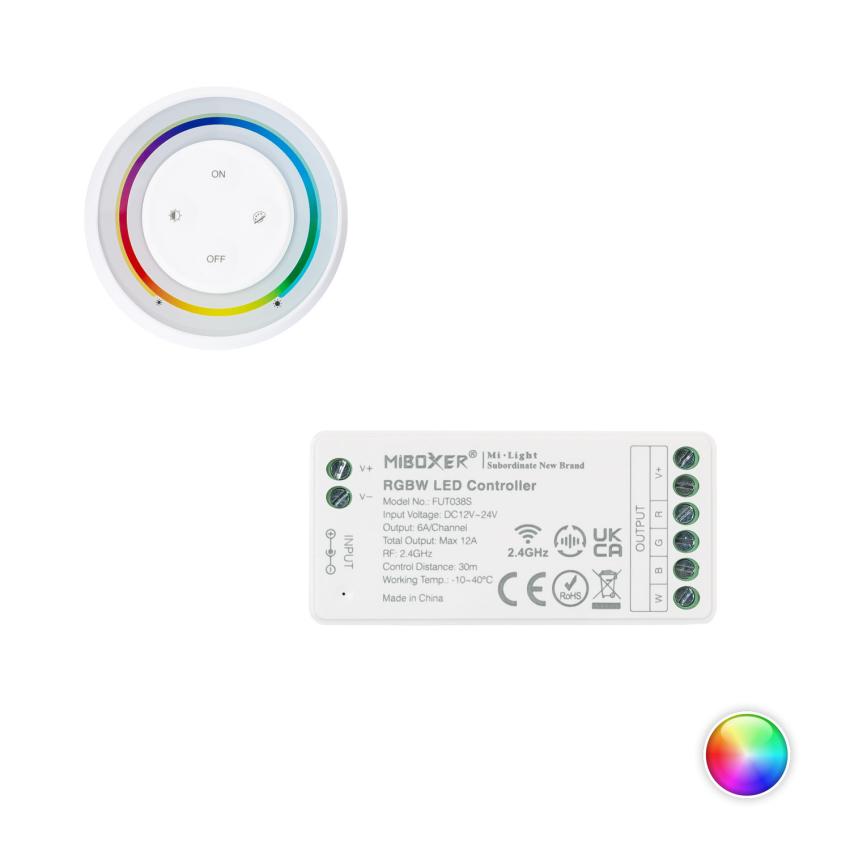 Product van Controller 12/24V DC RGBW + RF Afstandsbediening Rainbow MiBoxer
