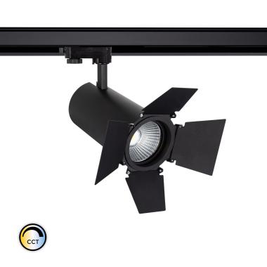 Spot LED New d'Angelo 40W Noir CCT CRI90 Cinéma LIFUD pour Rail Triphasé (3 Allumages)