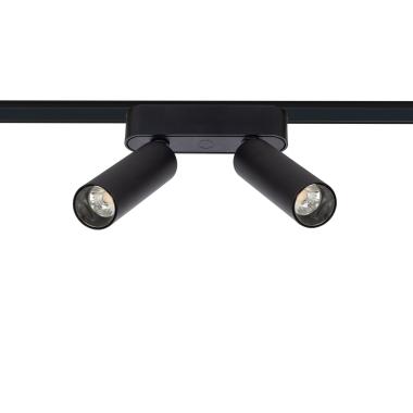 14W CRI90 UGR16 Double LED Spotlight in Black for 25mm SuperSlim 48V Magnetic Track