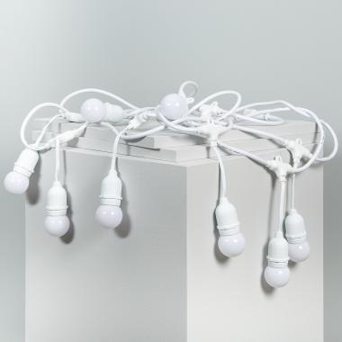 Sada 5.5m Venkovní Světlené Girlandy v Bílé + 8 LED Barevných Žárovek E27 G45 3W