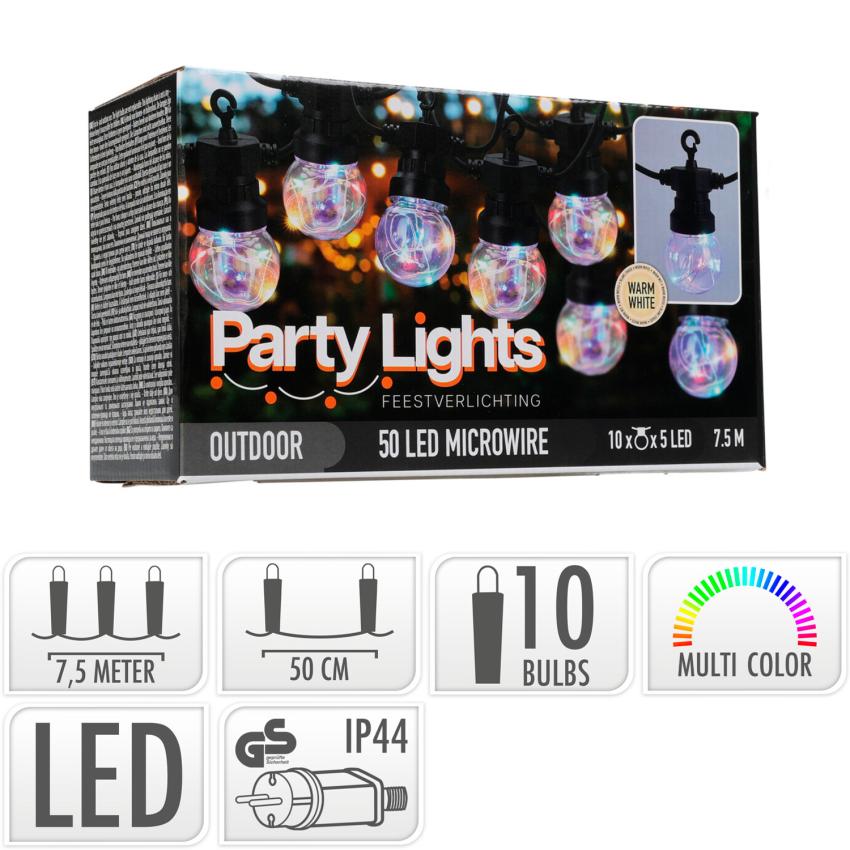 Produkt von LED-Girlande Außen RGB mit 10 Glühbirnen Mariola 7.5m