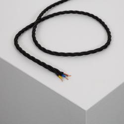 Product Câble Électrique Textile Tressé Noir