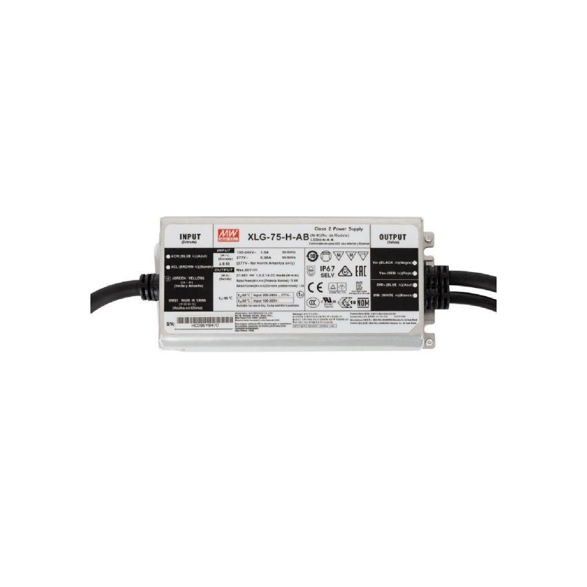 Product van Driver MEAN WELL IP67 100-240V Output 27-56V 1300-2100mA 75W XLG-75-H-AB