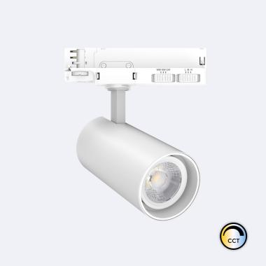 30W Fasano Cinema No Flicker Dimmable CCT LED Spotlight for Three Circuit Track in White