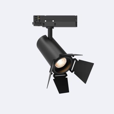 30W Fasano Cinema No Flicker DALI Dimmable LED Spotlight for Three Circuit Track in Black