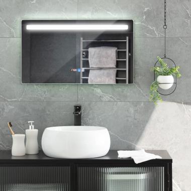 Koupelnové Zrcadlo s LED Světlem a Ochranou proti Zamlžení 40x70 cm Benagil