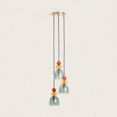 Tri Baudelaire Metal and Glass Pendant Lamp