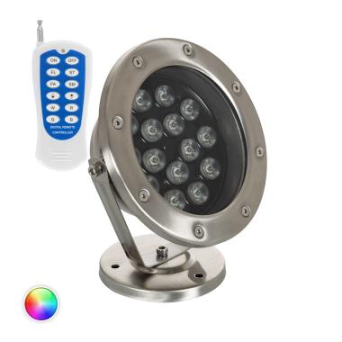 Spot LED RGB Fixation au Sol 24V 15W Submersible IP68