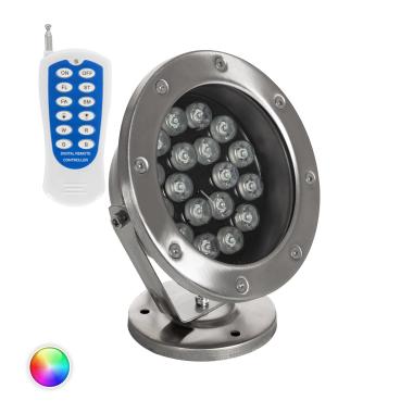 Spot LED RGB Fixation au Sol 12V 18W Submersible IP68