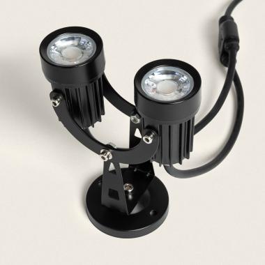 Venkovní LED Reflektor 6W Hliníkový Dvojitý Přisazený 14cm Hevlot