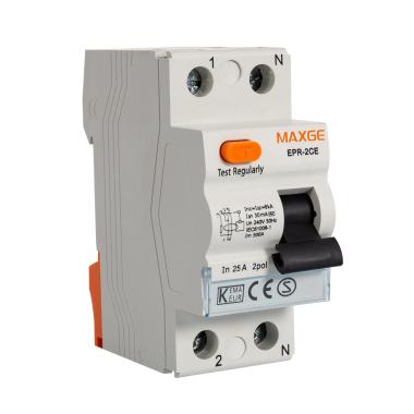 Product Interrupteur Différentiel Résidentiel 1P+N-30mA 25-40A Class AC-6kA MAXGE