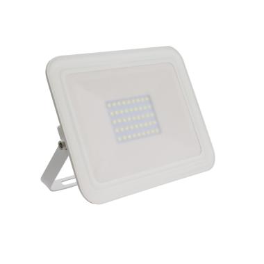 White 30W 120lm/W IP65 Glass Slim LED Floodlight