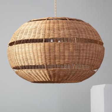 Bulang Oblate Rattan Pendant Lamp ILUZZIA Ø800 mm