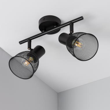 Lampa Sufitowa Nastawna Metalowa 2 Reflektory Grid