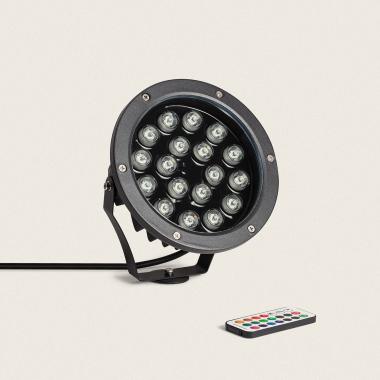 18W Colmar Outdoor RGB IP67 LED Spotlight with Spike