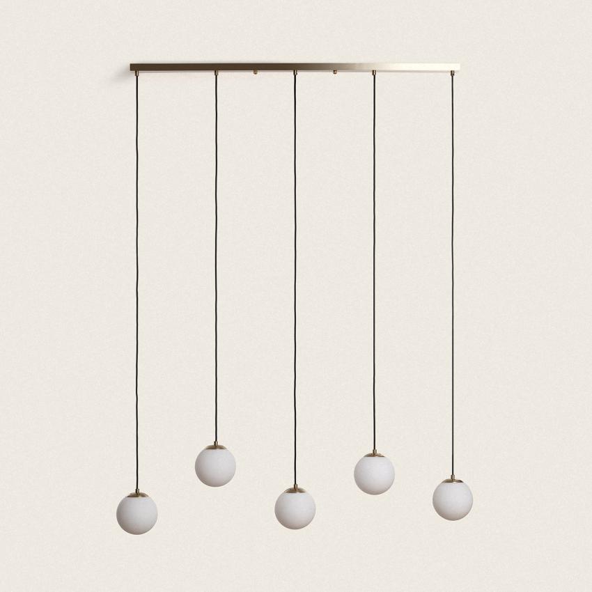 Product van Hanglamp van Metaal en Glas Moonlight Brass 5 Spots