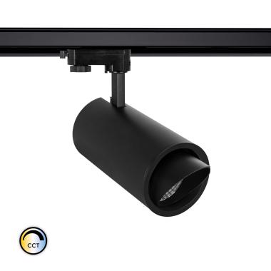 Spot LED New d'Angelo 40W Noir CCT CRI90 LIFUD Focus pour Rail Triphasé (3 Allumages)