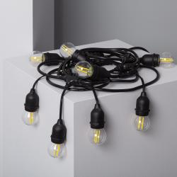 Product Kit Guirlande Waterproof 5.5m Noire + 8 Ampoules LED E27 Filament 4W