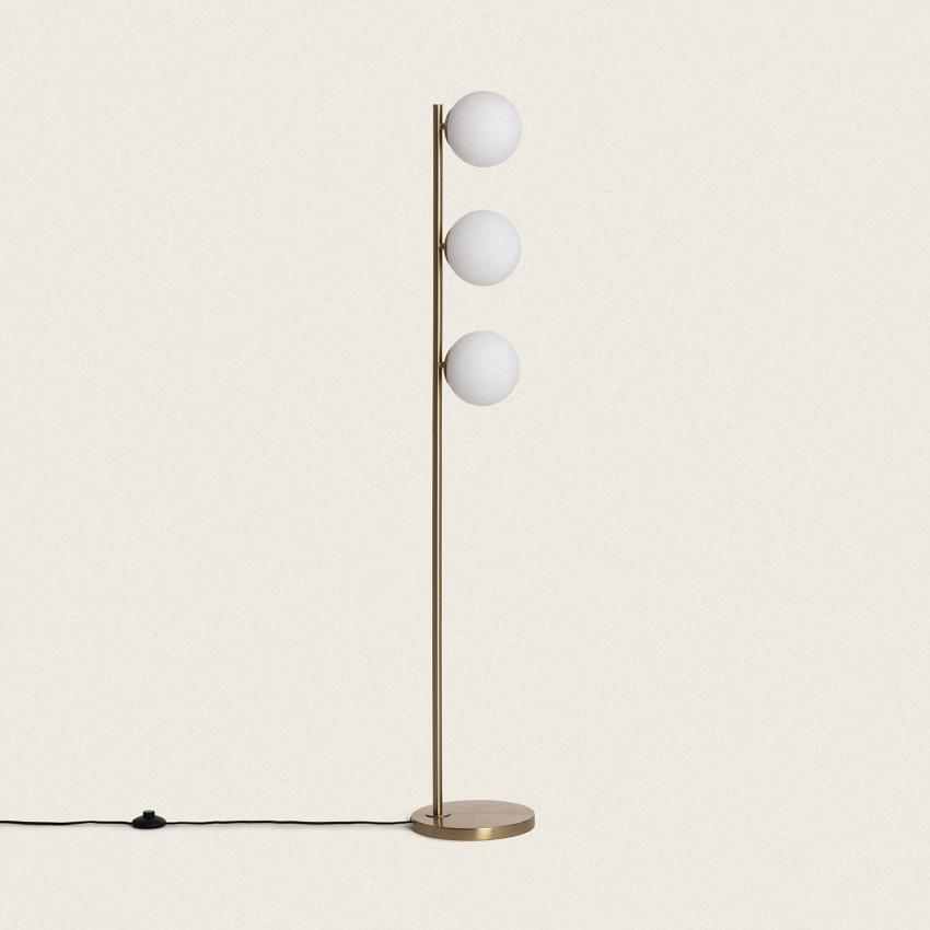 Product van Staande lamp van Metaal en Glas Moonlight Brass 3 Spots 