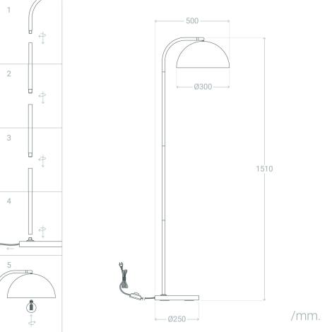 LEDKIA LIGHTING Lampada Da Terra Beyawo E27 - Design In Corda Di Canapa - 166x45x30 Cm - 2