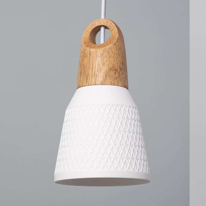 Product of Retilles Ceramic & Wood Pendant Lamp 