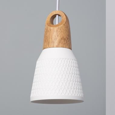 Lampada a Sospensione Ceramica e Legno Retilles