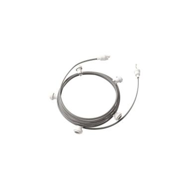 Licht Slinger Outdoor Lumet System 7,5m met 5 E27 Fittingen Wit Creative-Cables  CATE27B075
