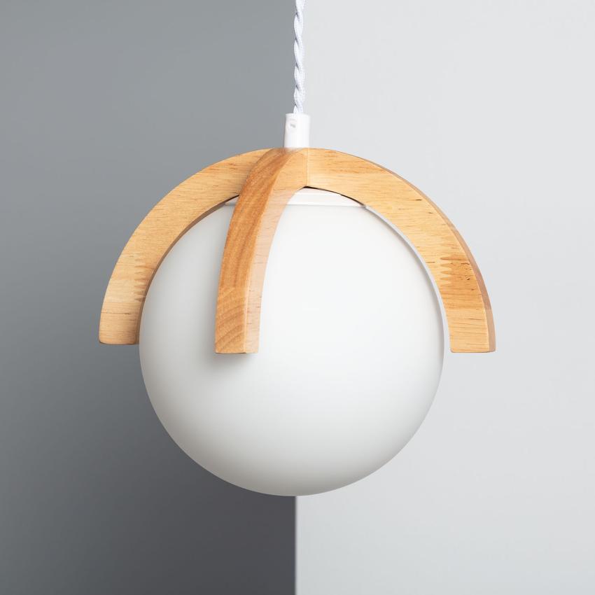 Product of Platon Wood & Glass Pendant Lamp