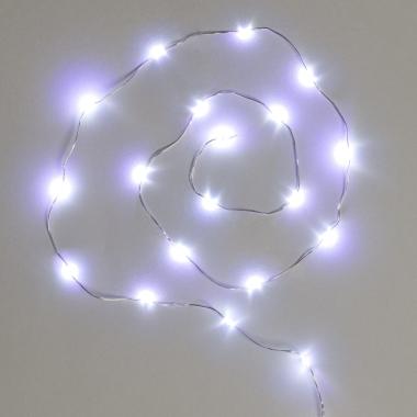 1m Venkovní Drátěná LED Girlanda na baterie Studená Bílá