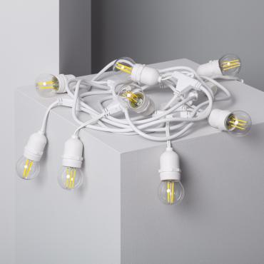 Product Sada 5.5m Venkovních LED Světelných Girland - Řetězů v Bílé + 8 LED Filamentních Žárovek E27 IP65