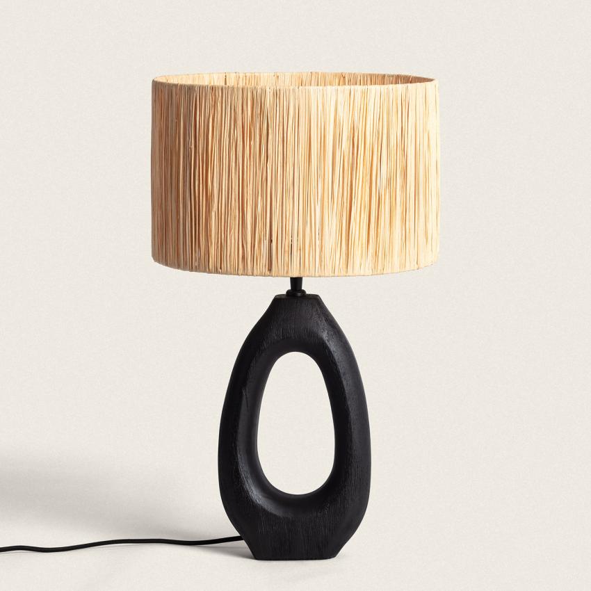 Produit de Lampe à Poser en bois Black Darshan ILUZZIA