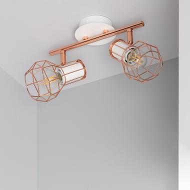 Lampada da Soffitto Orientabile in Metallo 2 Faretti Lada