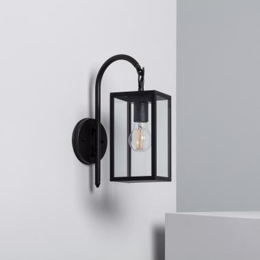 Lampe Murale Aluminium et Verre Support Supérieur Atrium Noire