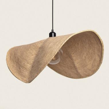 Devmani Black-Wire Natural Fibres Pendant Lamp