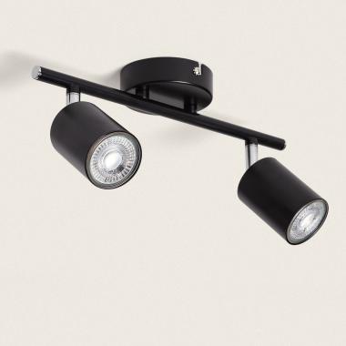 Albus Black 2 Spotlight Metal Directional Ceiling Lamp