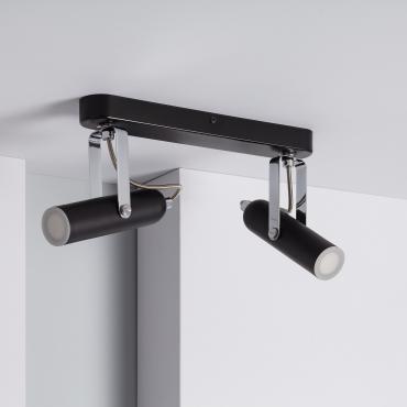 Plafoniera Led Luce Bianca Lampadario A Soffitto 50 W 2 Faretti Orientabili Gu10