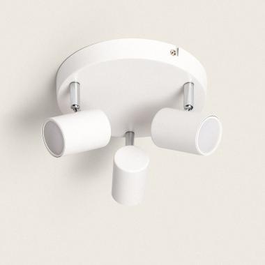 Lampada da Soffitto Circolare Orientabile Metallo 3 Lampade Wuedy