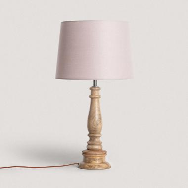 Dřevěná Stolní Lampa Dinka ILUZZIA