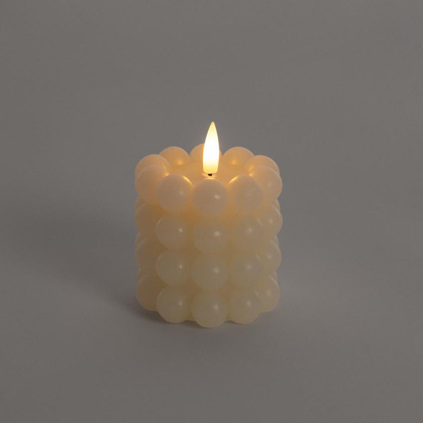 Product of 7.5cm Round Natural Wax LED Candle Battery Operated
