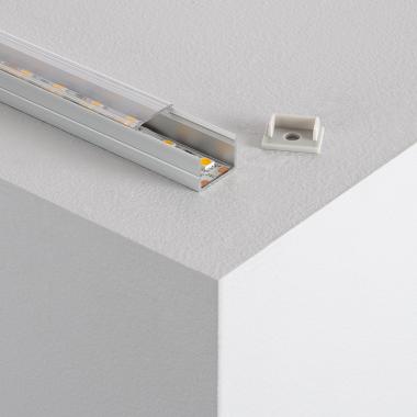 Aluminium-Oberflächenprofil mit Durchgehender Abdeckung für LED-Streifen bis 15mm