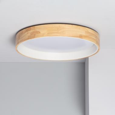 30W Dari Round Wood LED Surface Panel CCT Selectable Ø570 mm